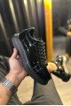 KN044 Erkek Günlük Bağcıklı Rugan Spor Sneaker Ayakkabı RST - Siyah – Knack Erkek Ayakkabı
