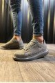 KN044 Erkek Günlük Bağcıklı Süet Spor Sneaker Ayakkabı SGT - Gri – Knack Erkek Ayakkabı