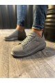 KN044 Erkek Günlük Bağcıklı Süet Spor Sneaker Ayakkabı SGT - Gri