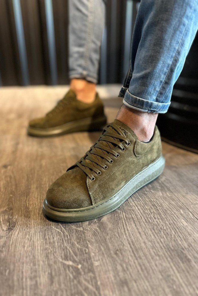 KN044 Erkek Günlük Bağcıklı Süet Spor Sneaker Ayakkabı SHT - Haki KN044 Erkek Günlük Bağcıklı Süet Spor Sneaker Ayakkabı SHT - Haki