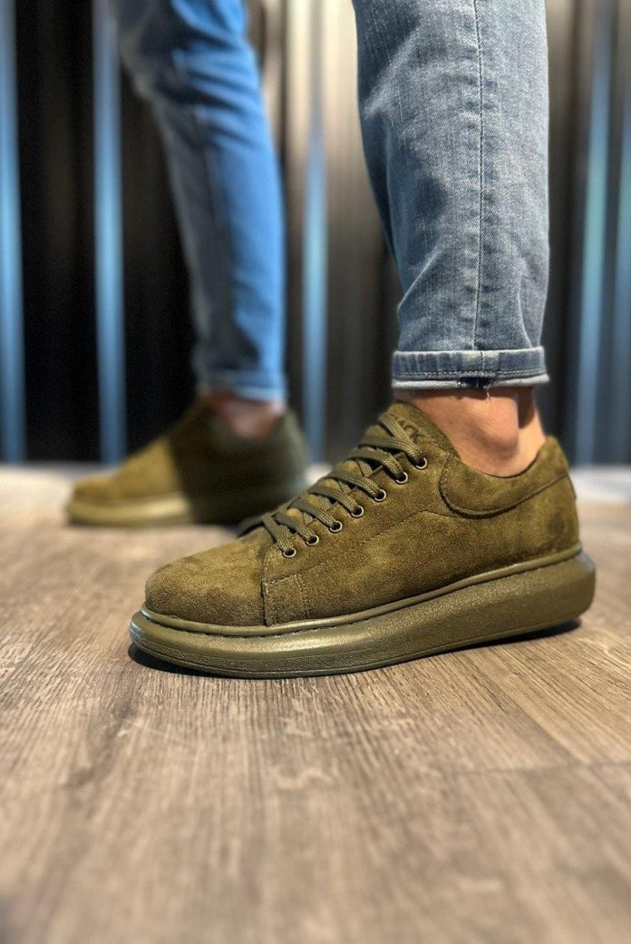 KN044 Erkek Günlük Bağcıklı Süet Spor Sneaker Ayakkabı SHT - Haki KN044 Erkek Günlük Bağcıklı Süet Spor Sneaker Ayakkabı SHT - Haki