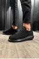 KN044 Erkek Günlük Bağcıklı Süet Spor Sneaker Ayakkabı SST - Siyah – Knack Erkek Ayakkabı