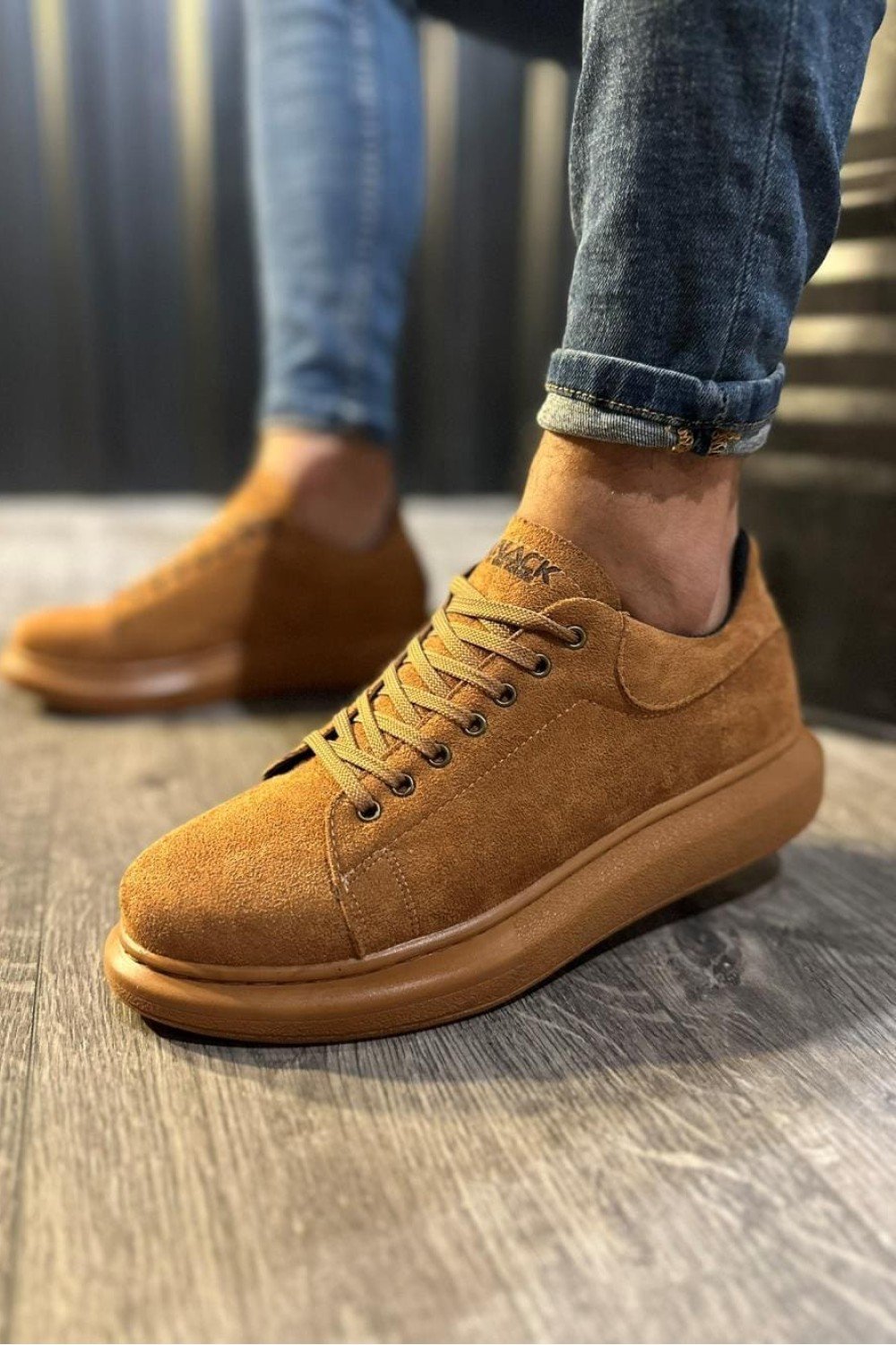 KN044 Erkek Günlük Bağcıklı Süet Spor Sneaker Ayakkabı STT - Taba – Knack Erkek Ayakkabı