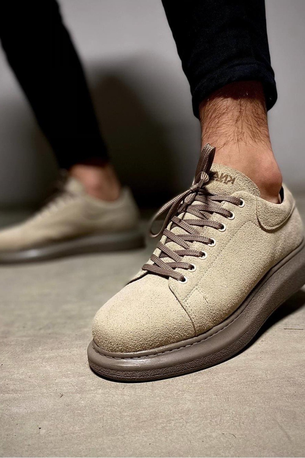KN044 Erkek Günlük Bağcıklı Süet Spor Sneaker Ayakkabı SVT - Vizon – Knack Erkek Ayakkabı