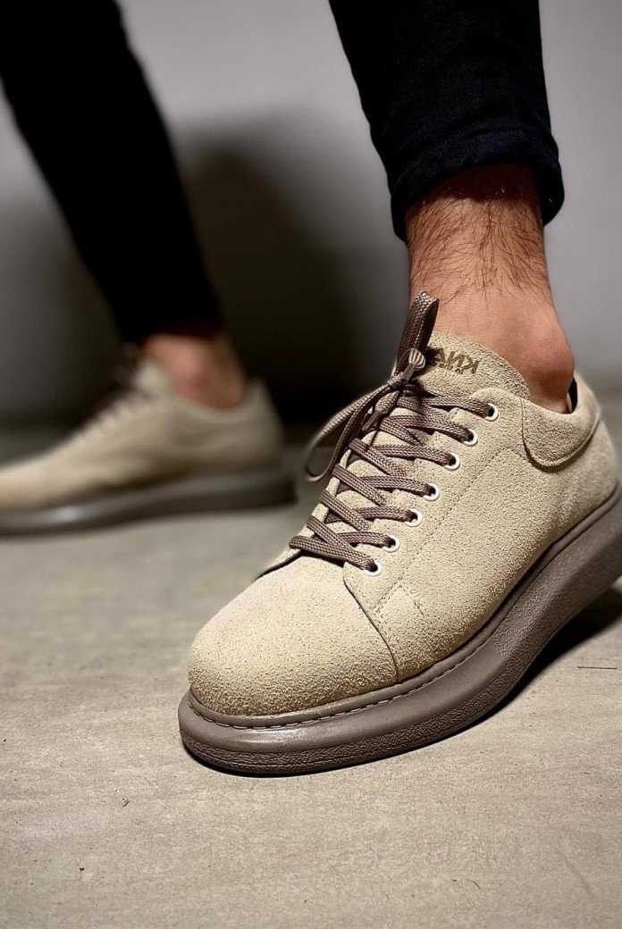 KN044 Erkek Günlük Bağcıklı Süet Spor Sneaker Ayakkabı SVT - Vizon KN044 Erkek Günlük Bağcıklı Süet Spor Sneaker Ayakkabı SVT - Vizon