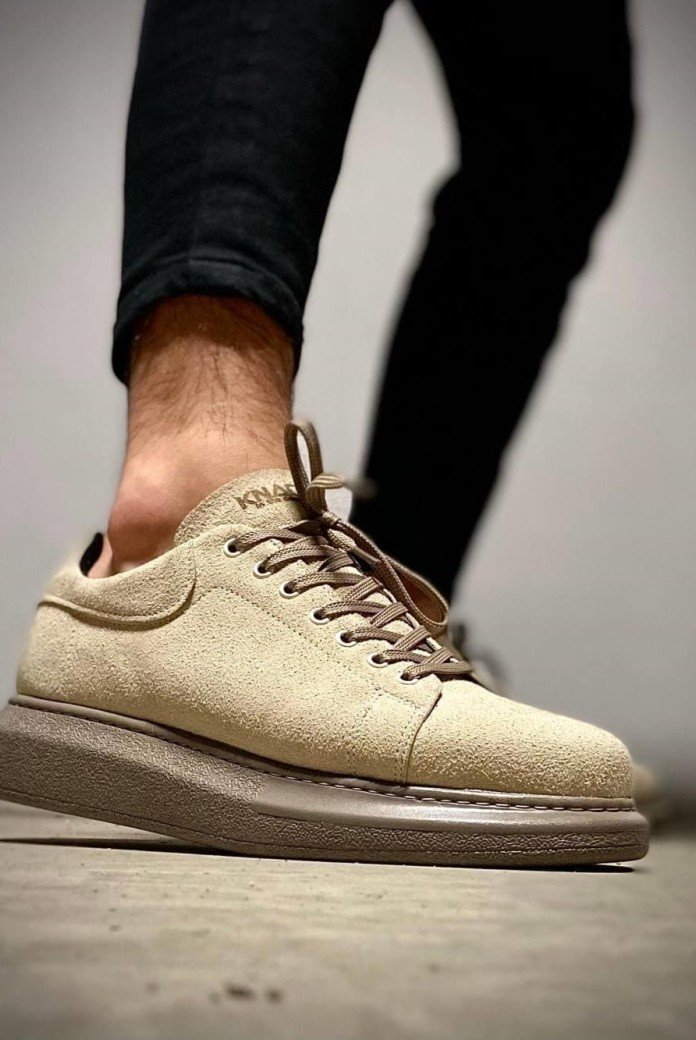KN044 Erkek Günlük Bağcıklı Süet Spor Sneaker Ayakkabı SVT - Vizon KN044 Erkek Günlük Bağcıklı Süet Spor Sneaker Ayakkabı SVT - Vizon