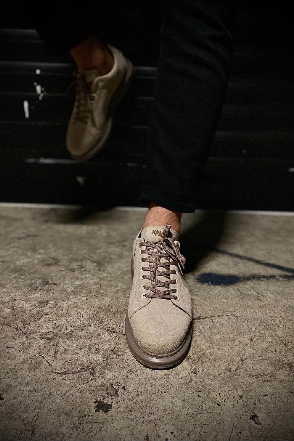 KN044 Erkek Günlük Bağcıklı Süet Spor Sneaker Ayakkabı SVT - Vizon – Knack Erkek Ayakkabı