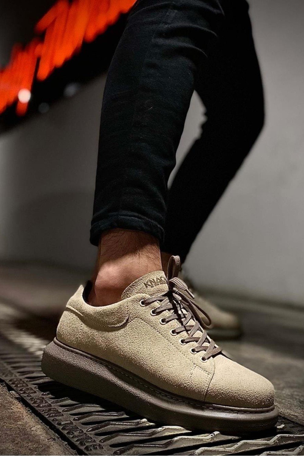 KN044 Erkek Günlük Bağcıklı Süet Spor Sneaker Ayakkabı SVT - Vizon – Knack Erkek Ayakkabı