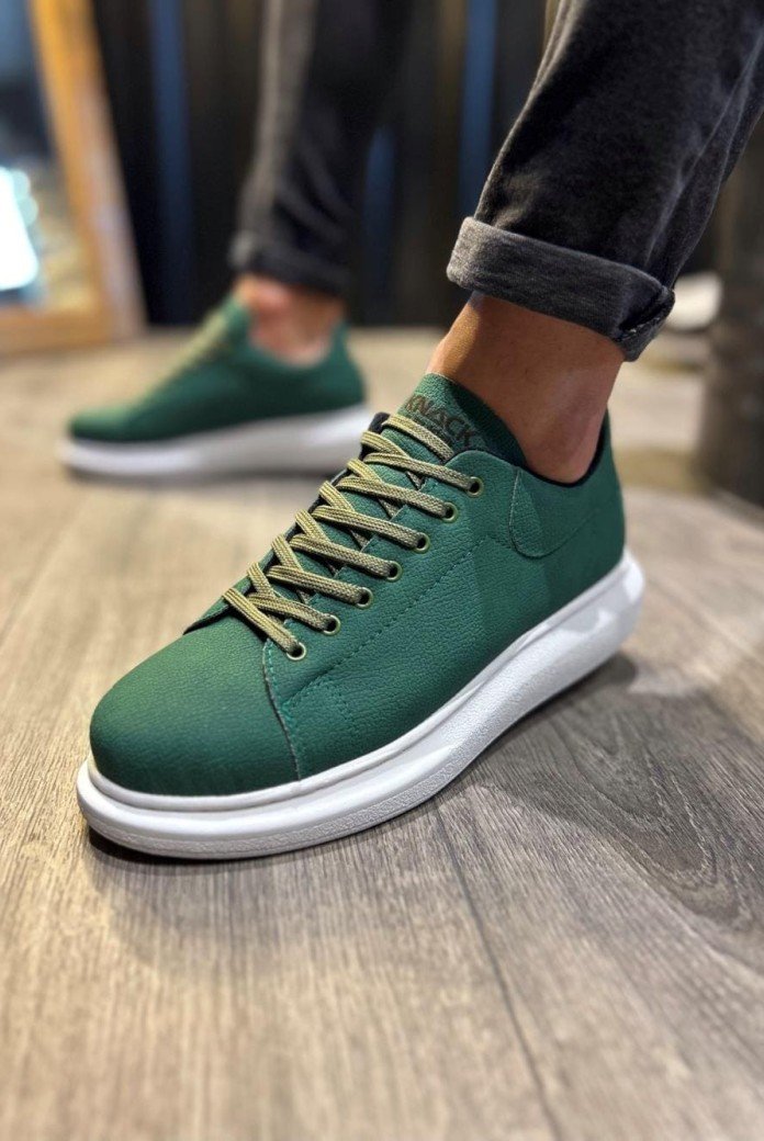 KN045 Erkek Günlük Bağcıklı Cilt Spor Sneaker Ayakkabı CBT - Yeşil KN045 Erkek Günlük Bağcıklı Cilt Spor Sneaker Ayakkabı CBT - Yeşil