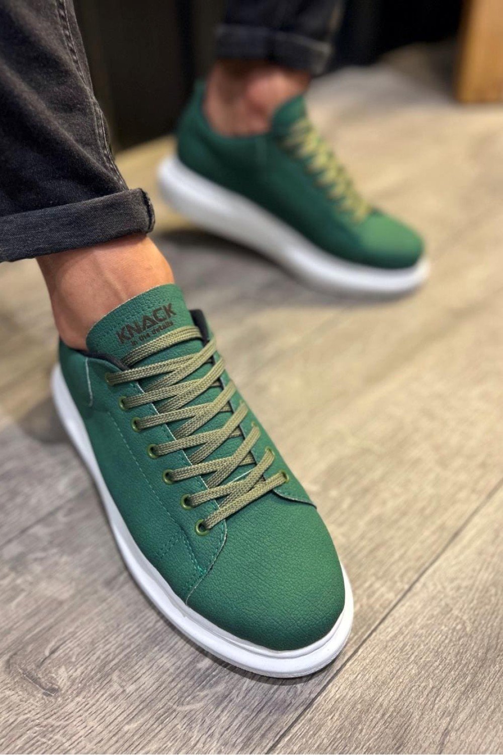 KN045 Erkek Günlük Bağcıklı Cilt Spor Sneaker Ayakkabı CBT - Yeşil Erkek Ayakkabı KN045 Erkek Günlük Bağcıklı Cilt Spor Sneaker Ayakkabı CBT - Yeşil – Knack Erkek Ayakkabı