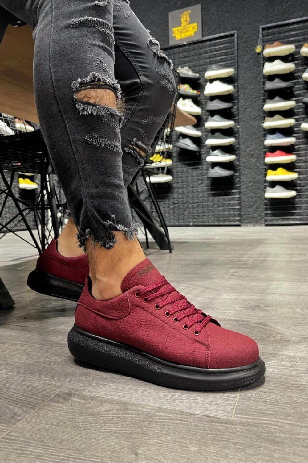 KN045 Erkek Günlük Bağcıklı Cilt Spor Sneaker Ayakkabı CST - Bordo Erkek Ayakkabı KN045 Erkek Günlük Bağcıklı Cilt Spor Sneaker Ayakkabı CST - Bordo – Knack Erkek Ayakkabı