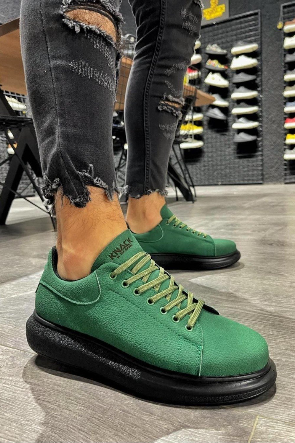 KN045 Erkek Günlük Bağcıklı Cilt Spor Sneaker Ayakkabı CST - Yeşil Erkek Ayakkabı KN045 Erkek Günlük Bağcıklı Cilt Spor Sneaker Ayakkabı CST - Yeşil – Knack Erkek Ayakkabı