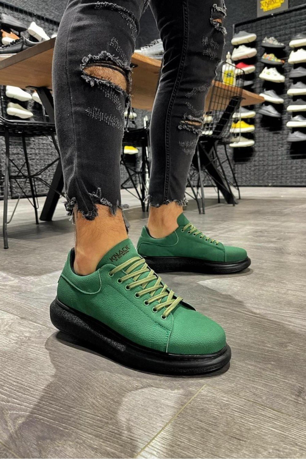 KN045 Erkek Günlük Bağcıklı Cilt Spor Sneaker Ayakkabı CST - Yeşil Erkek Ayakkabı KN045 Erkek Günlük Bağcıklı Cilt Spor Sneaker Ayakkabı CST - Yeşil – Knack Erkek Ayakkabı