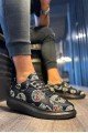 KN046 Erkek Günlük Bağcıklı Kurukafa Baskılı Cilt Spor Sneaker Ayakkabı CST - Siyah Erkek Ayakkabı KN046 Erkek Günlük Bağcıklı Kurukafa Baskılı Cilt Spor Sneaker Ayakkabı CST - Siyah – Knack Erkek Ayakkabı