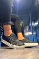 KN076 Erkek Günlük Bağcıklı Fitilli Desenli Cilt Spor Sneaker Ayakkabı CBT - Siyah – Knack Erkek Ayakkabı