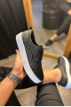 KN076 Erkek Günlük Bağcıklı Fitilli Desenli Cilt Spor Sneaker Ayakkabı CBT - Siyah – Knack Erkek Ayakkabı