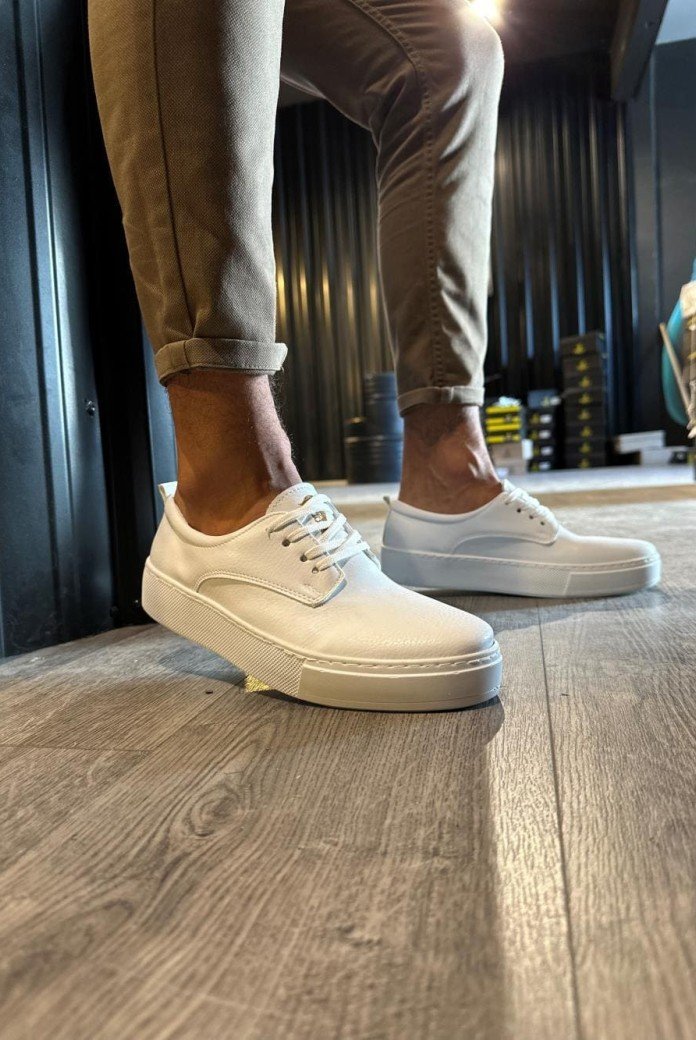 KN077 Erkek Günlük Bağcıklı Cilt Spor Sneaker Ayakkabı CBT - Beyaz KN077 Erkek Günlük Bağcıklı Cilt Spor Sneaker Ayakkabı CBT - Beyaz