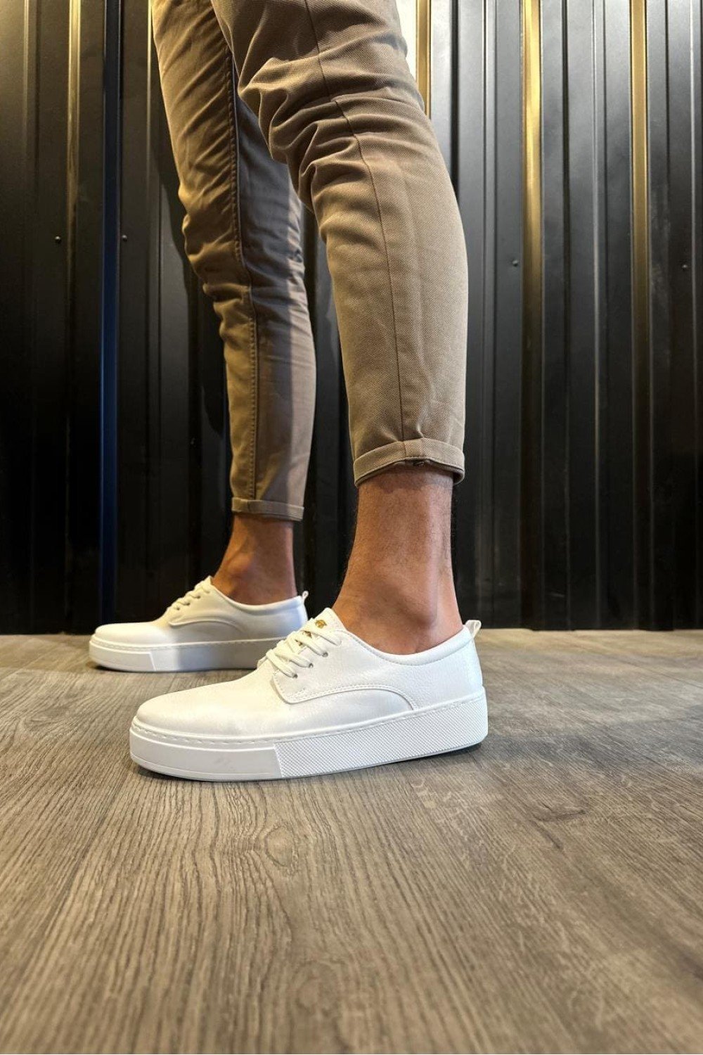 KN077 Erkek Günlük Bağcıklı Cilt Spor Sneaker Ayakkabı CBT - Beyaz Erkek Ayakkabı KN077 Erkek Günlük Bağcıklı Cilt Spor Sneaker Ayakkabı CBT - Beyaz – Knack Erkek Ayakkabı