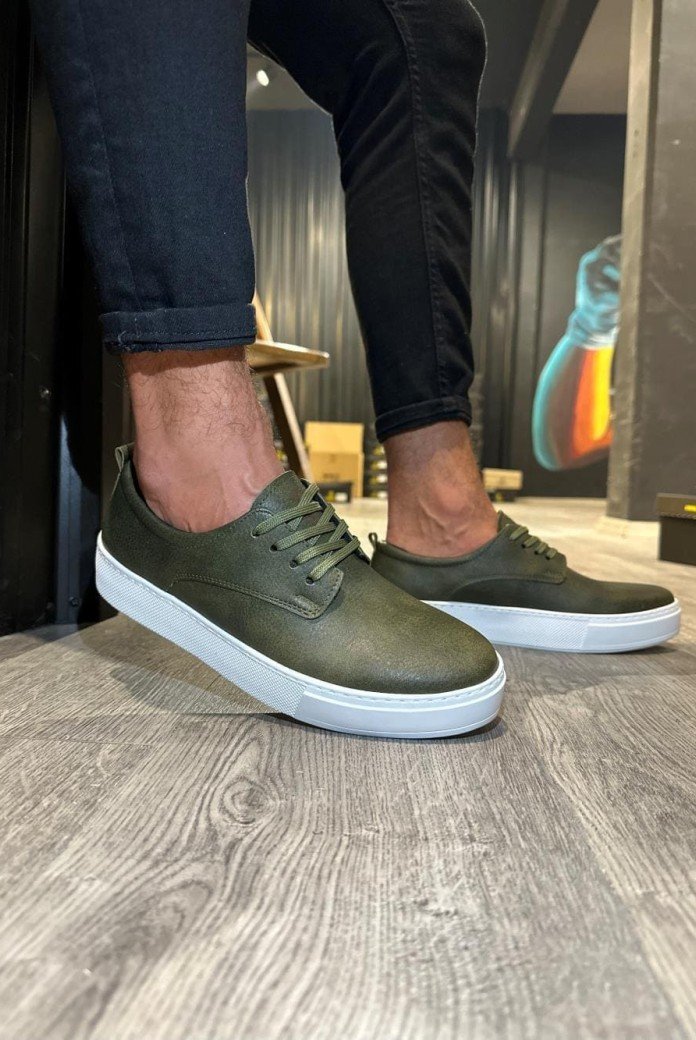 KN077 Erkek Günlük Bağcıklı Cilt Spor Sneaker Ayakkabı CBT - Haki KN077 Erkek Günlük Bağcıklı Cilt Spor Sneaker Ayakkabı CBT - Haki