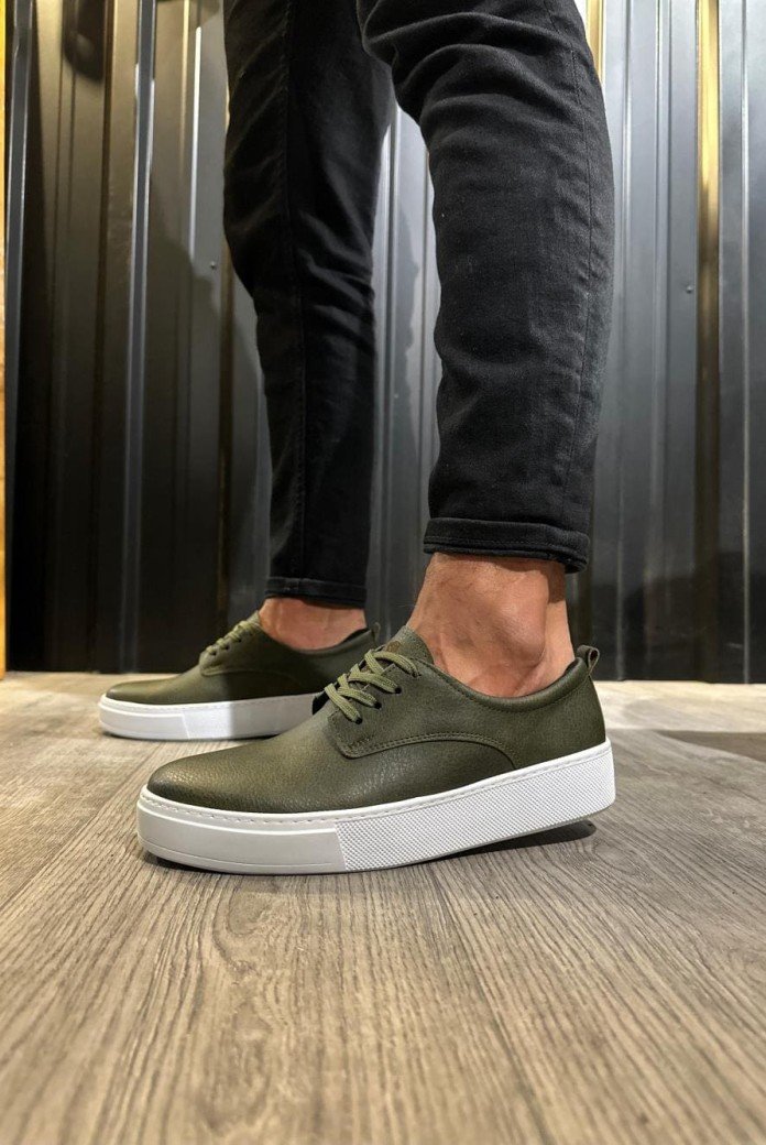 KN077 Erkek Günlük Bağcıklı Cilt Spor Sneaker Ayakkabı CBT - Haki KN077 Erkek Günlük Bağcıklı Cilt Spor Sneaker Ayakkabı CBT - Haki