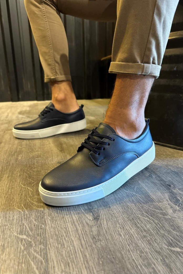 KN077 Erkek Günlük Bağcıklı Cilt Spor Sneaker Ayakkabı CBT - Lacivert KN077 Erkek Günlük Bağcıklı Cilt Spor Sneaker Ayakkabı CBT - Lacivert
