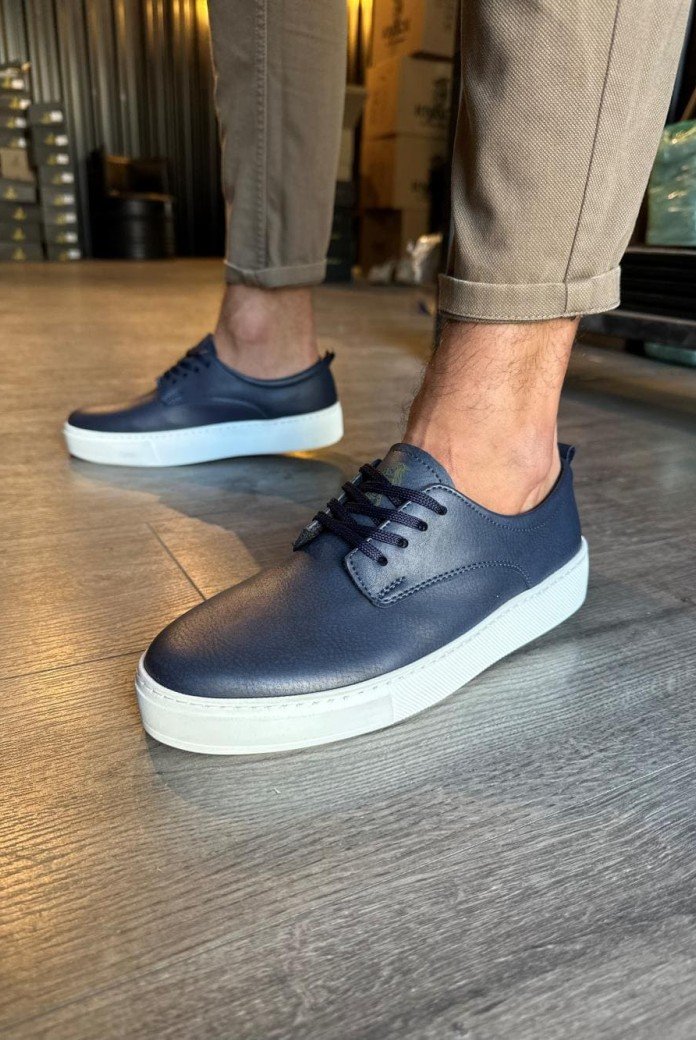 KN077 Erkek Günlük Bağcıklı Cilt Spor Sneaker Ayakkabı CBT - Lacivert KN077 Erkek Günlük Bağcıklı Cilt Spor Sneaker Ayakkabı CBT - Lacivert