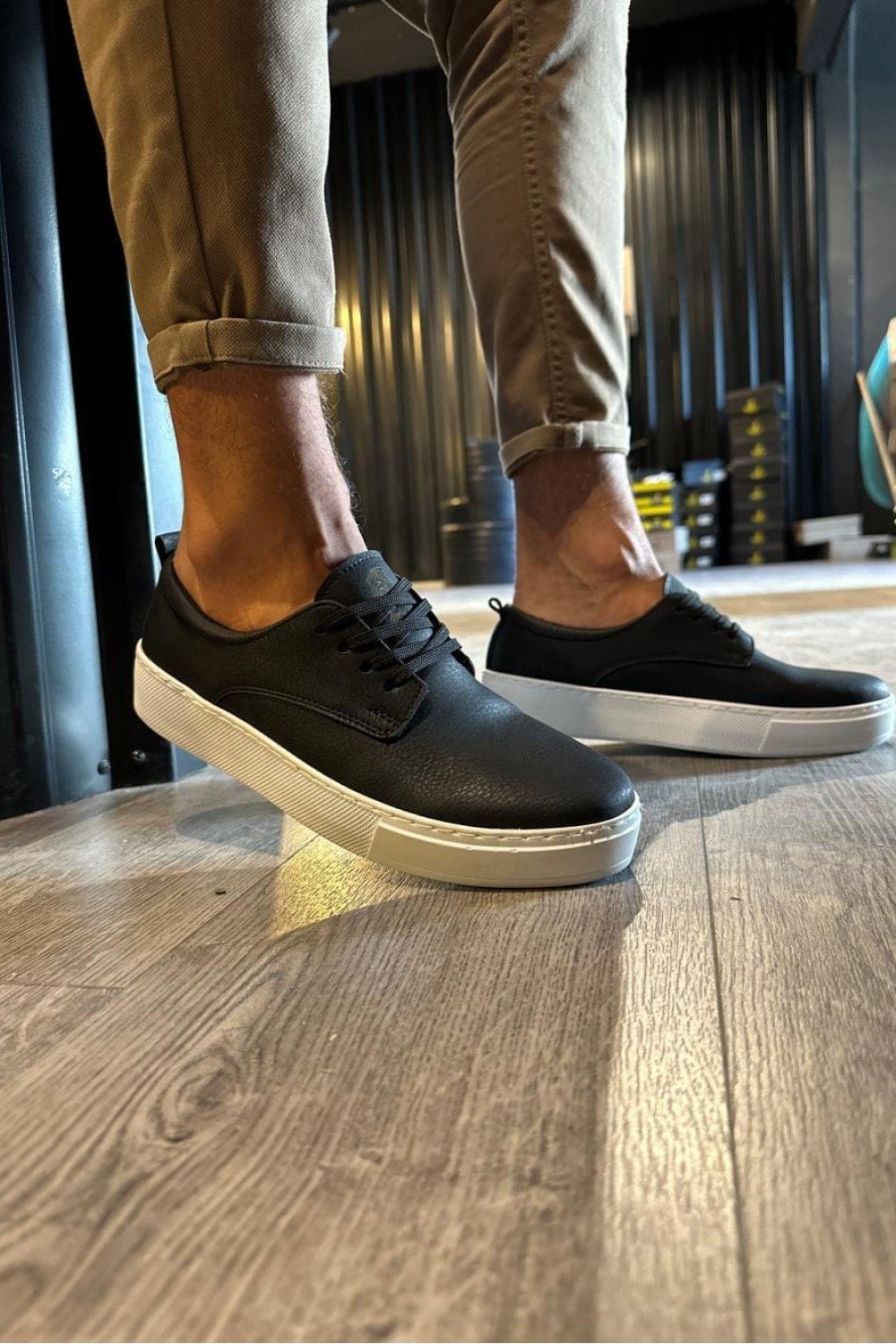 KN077 Erkek Günlük Bağcıklı Cilt Spor Sneaker Ayakkabı CBT - Siyah Erkek Ayakkabı KN077 Erkek Günlük Bağcıklı Cilt Spor Sneaker Ayakkabı CBT - Siyah – Knack Erkek Ayakkabı