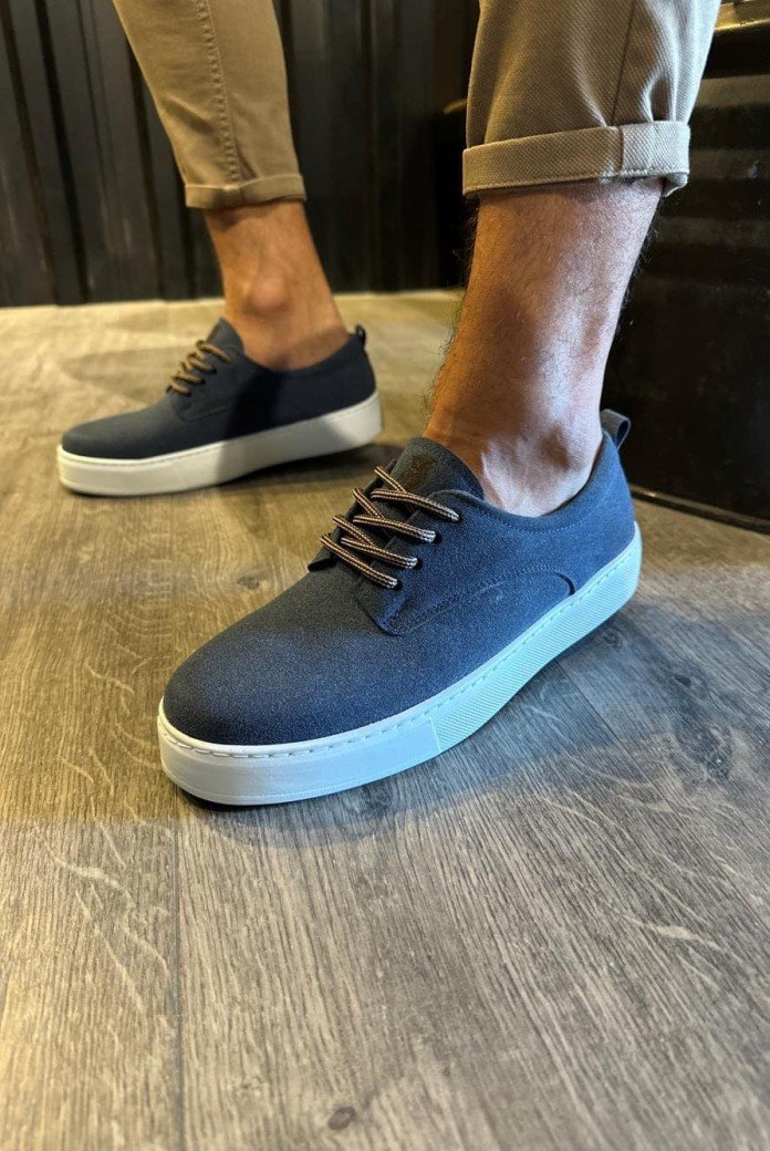 KN077 Erkek Günlük Bağcıklı Süet Spor Sneaker Ayakkabı SBT - Lacivert KN077 Erkek Günlük Bağcıklı Süet Spor Sneaker Ayakkabı SBT - Lacivert
