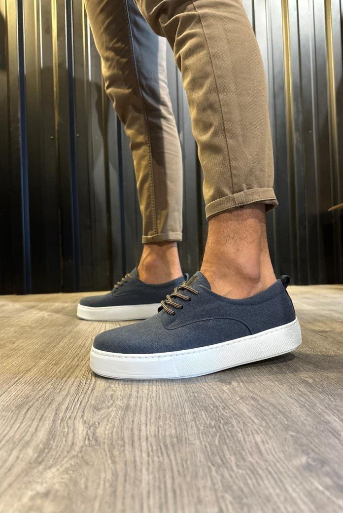 KN077 Erkek Günlük Bağcıklı Süet Spor Sneaker Ayakkabı SBT - Lacivert KN077 Erkek Günlük Bağcıklı Süet Spor Sneaker Ayakkabı SBT - Lacivert