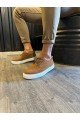 KN077 Erkek Günlük Bağcıklı Süet Spor Sneaker Ayakkabı SBT - Taba