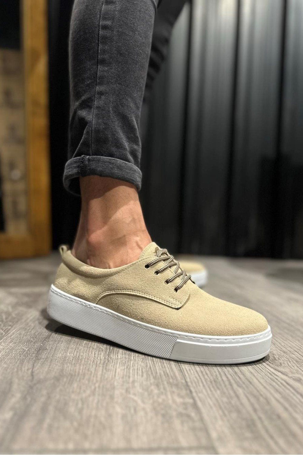 KN077 Erkek Günlük Bağcıklı Süet Spor Sneaker Ayakkabı SBT - Vizon Erkek Ayakkabı KN077 Erkek Günlük Bağcıklı Süet Spor Sneaker Ayakkabı SBT - Vizon – Knack Erkek Ayakkabı