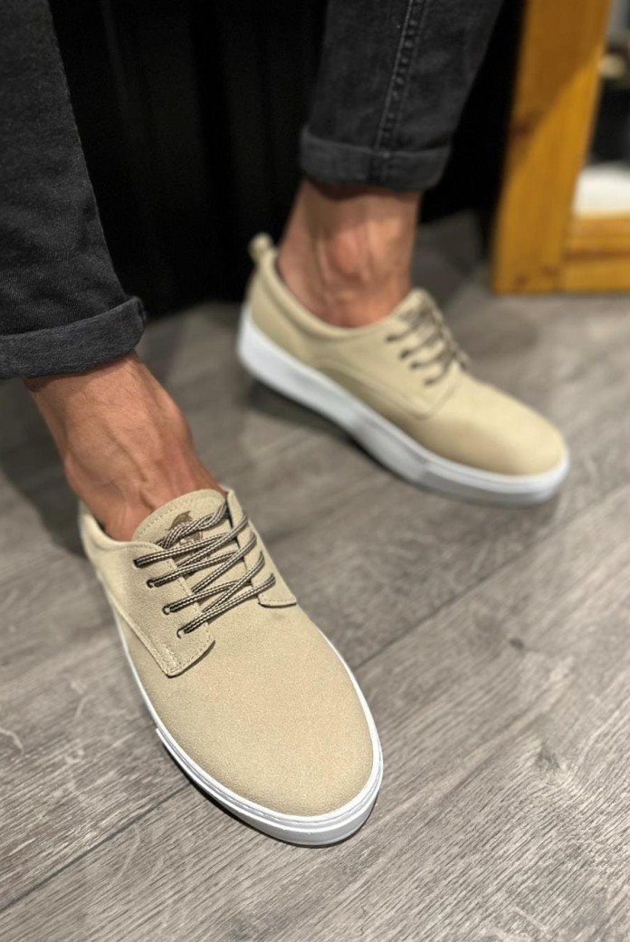 KN077 Erkek Günlük Bağcıklı Süet Spor Sneaker Ayakkabı SBT - Vizon KN077 Erkek Günlük Bağcıklı Süet Spor Sneaker Ayakkabı SBT - Vizon