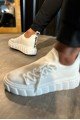 KN1025 Erkek Günlük Bağcıklı Triko Spor Sneaker Ayakkabı TBT - Beyaz – Knack Erkek Ayakkabı