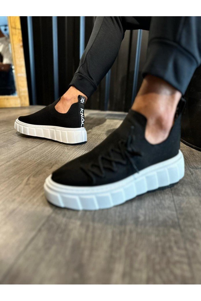 KN1025 Erkek Günlük Bağcıklı Triko Spor Sneaker Ayakkabı TBT - Siyah KN1025 Erkek Günlük Bağcıklı Triko Spor Sneaker Ayakkabı TBT - Siyah
