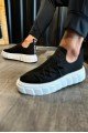 KN1025 Erkek Günlük Bağcıklı Triko Spor Sneaker Ayakkabı TBT - Siyah – Knack Erkek Ayakkabı