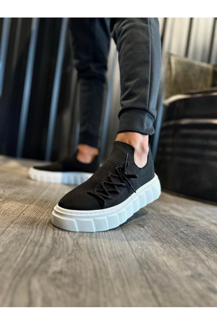 KN1025 Erkek Günlük Bağcıklı Triko Spor Sneaker Ayakkabı TBT - Siyah KN1025 Erkek Günlük Bağcıklı Triko Spor Sneaker Ayakkabı TBT - Siyah