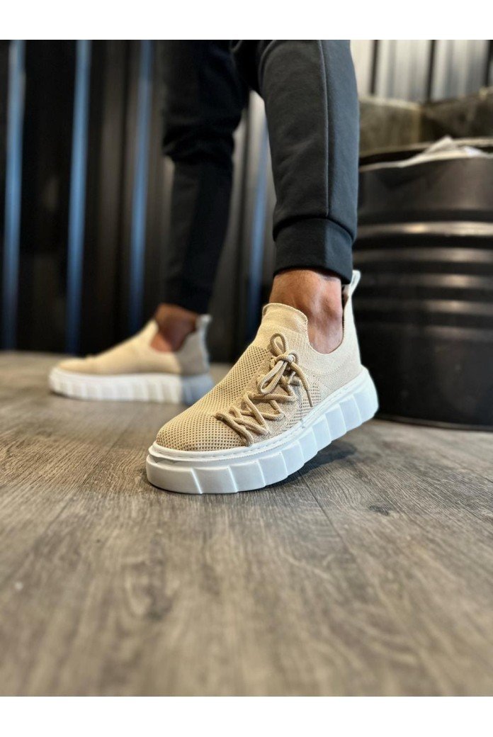 KN1025 Erkek Günlük Bağcıklı Triko Spor Sneaker Ayakkabı TBT - Vizon KN1025 Erkek Günlük Bağcıklı Triko Spor Sneaker Ayakkabı TBT - Vizon