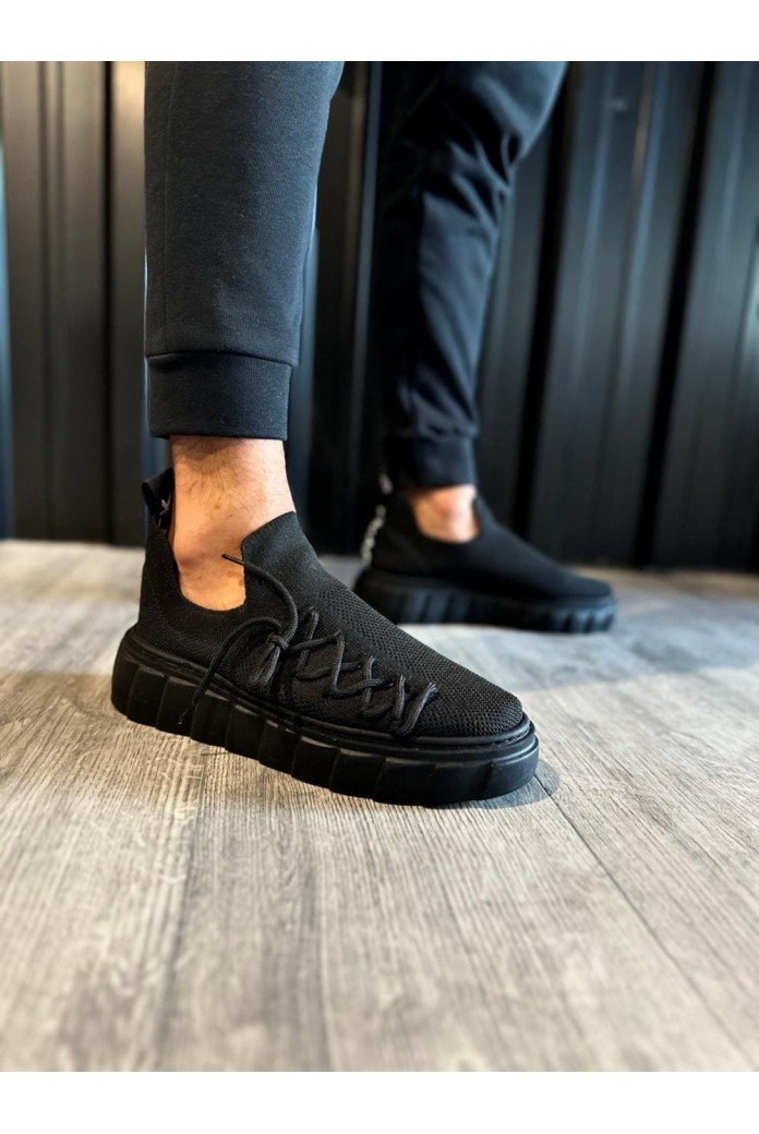 KN1025 Erkek Günlük Bağcıklı Triko Spor Sneaker Ayakkabı TST - Siyah KN1025 Erkek Günlük Bağcıklı Triko Spor Sneaker Ayakkabı TST - Siyah
