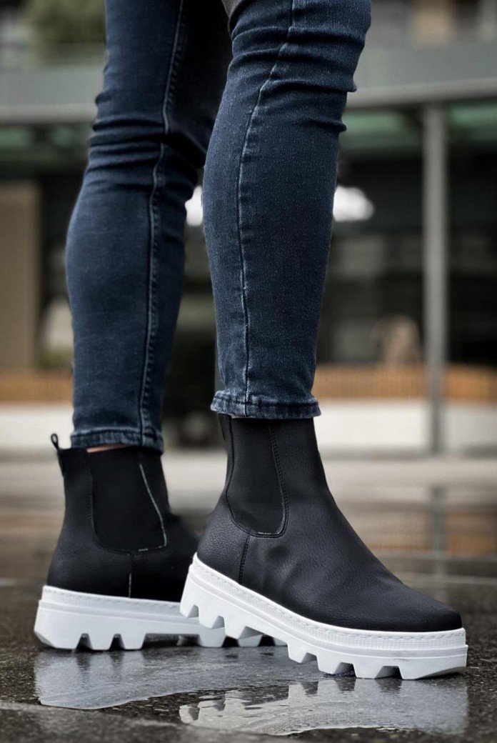 KN113 Erkek Spor Günlük Bağcıksız Cilt Bot CBT - Siyah KN113 Erkek Spor Günlük Bağcıksız Cilt Bot CBT - Siyah