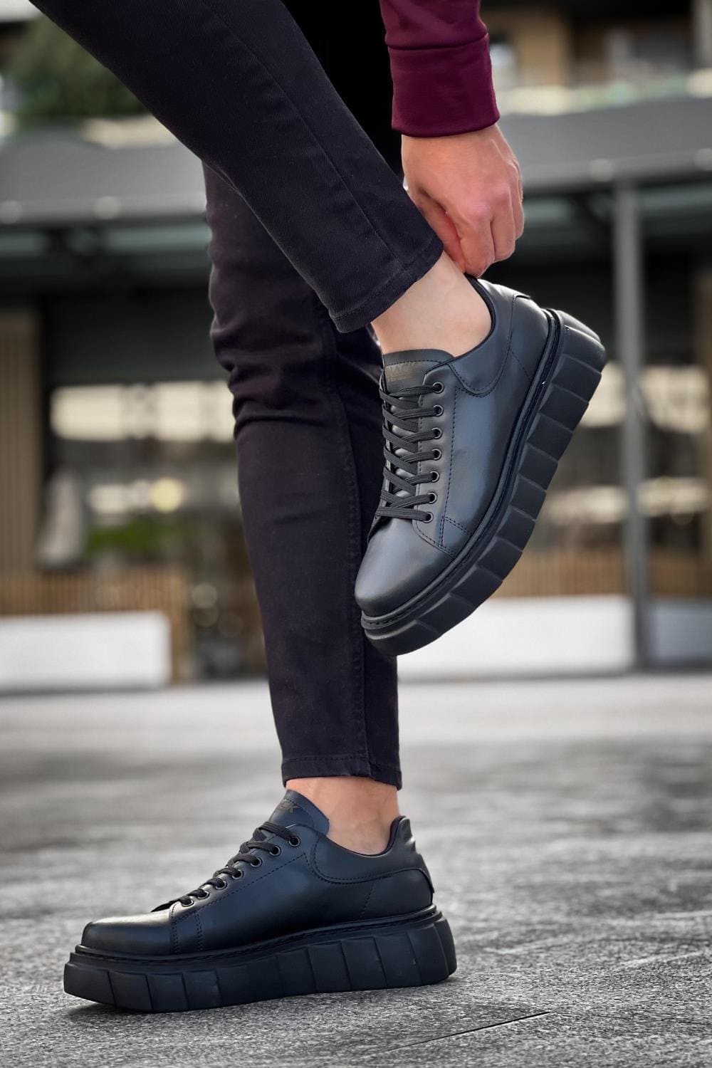 KN144 Erkek Günlük Bağcıklı Cilt Spor Sneaker Ayakkabı CST - Siyah Erkek Ayakkabı KN144 Erkek Günlük Bağcıklı Cilt Spor Sneaker Ayakkabı CST - Siyah – Knack Erkek Ayakkabı