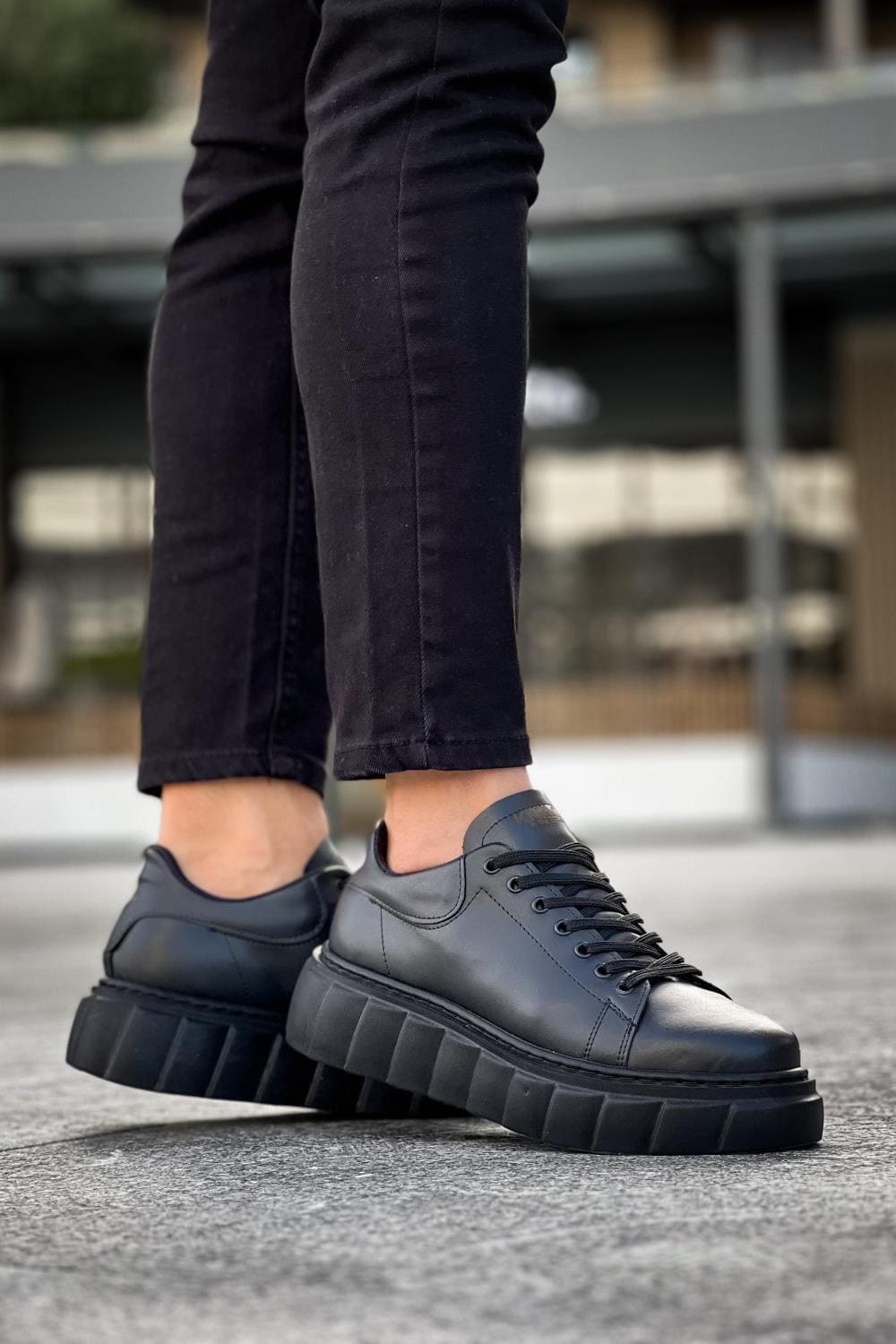 KN144 Erkek Günlük Bağcıklı Cilt Spor Sneaker Ayakkabı CST - Siyah Erkek Ayakkabı KN144 Erkek Günlük Bağcıklı Cilt Spor Sneaker Ayakkabı CST - Siyah – Knack Erkek Ayakkabı