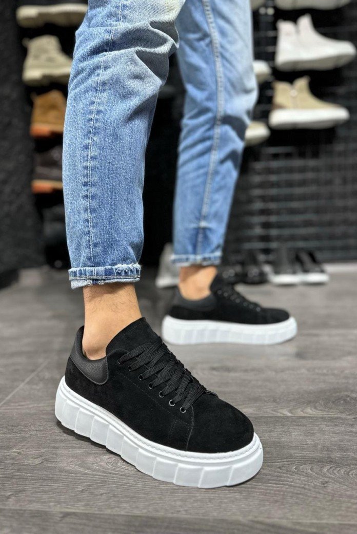 KN144 Erkek Günlük Bağcıklı Süet Spor Sneaker Ayakkabı SBT - Siyah KN144 Erkek Günlük Bağcıklı Süet Spor Sneaker Ayakkabı SBT - Siyah