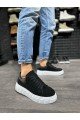 KN144 Erkek Günlük Bağcıklı Süet Spor Sneaker Ayakkabı SBT - Siyah