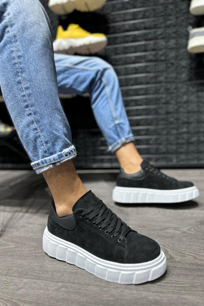 KN144 Erkek Günlük Bağcıklı Süet Spor Sneaker Ayakkabı SBT - Siyah KN144 Erkek Günlük Bağcıklı Süet Spor Sneaker Ayakkabı SBT - Siyah