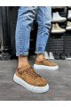 KN144 Erkek Günlük Bağcıklı Süet Spor Sneaker Ayakkabı SBT - Taba