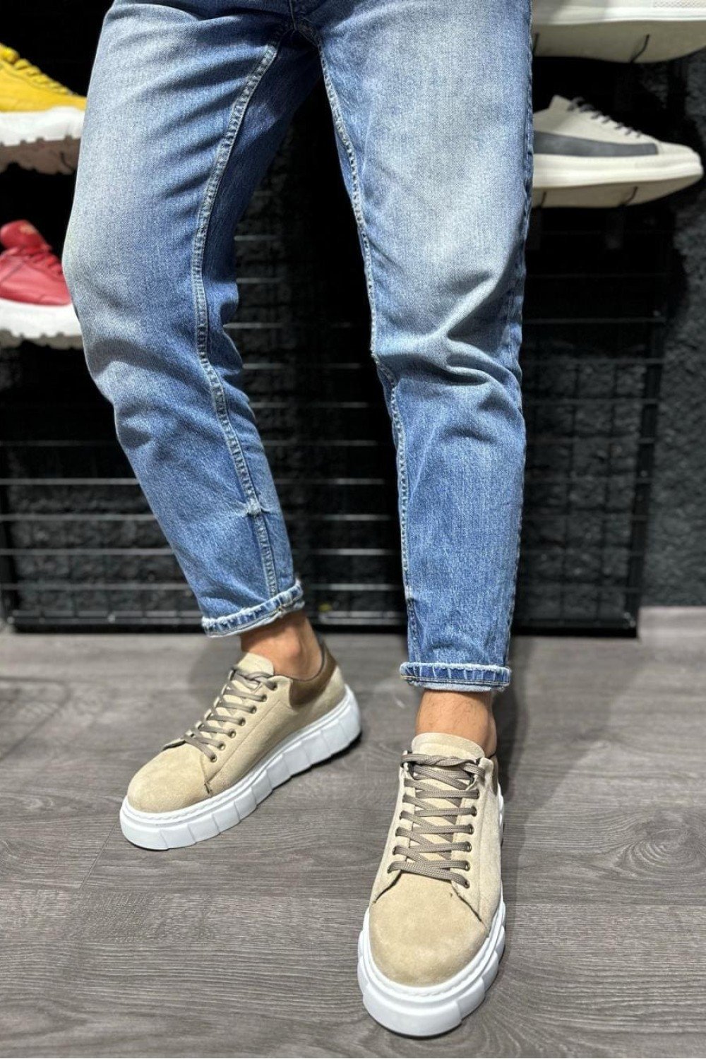 KN144 Erkek Günlük Bağcıklı Süet Spor Sneaker Ayakkabı SBT - Vizon Erkek Ayakkabı KN144 Erkek Günlük Bağcıklı Süet Spor Sneaker Ayakkabı SBT - Vizon – Knack Erkek Ayakkabı