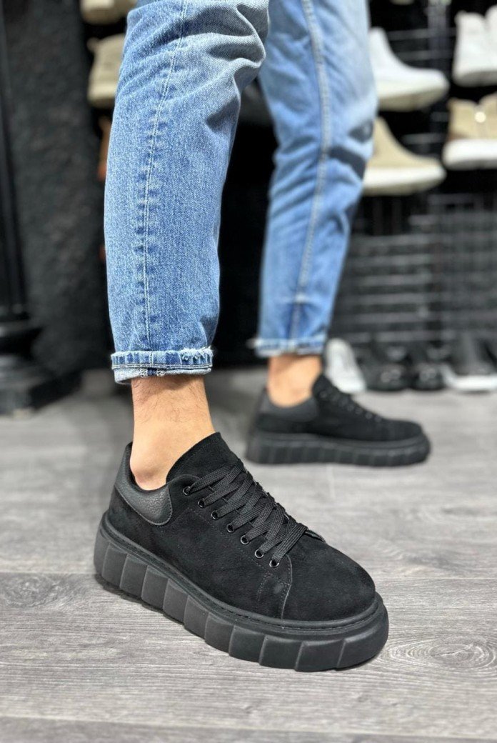 KN144 Erkek Günlük Bağcıklı Süet Spor Sneaker Ayakkabı SST - Siyah KN144 Erkek Günlük Bağcıklı Süet Spor Sneaker Ayakkabı SST - Siyah