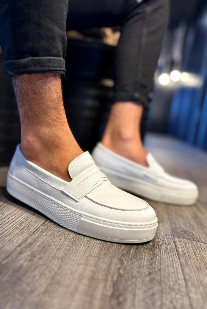KN400 Erkek Günlük Bağcıksız Cilt Klasik Ayakkabı CBT - Beyaz KN400 Erkek Günlük Bağcıksız Cilt Klasik Ayakkabı CBT - Beyaz