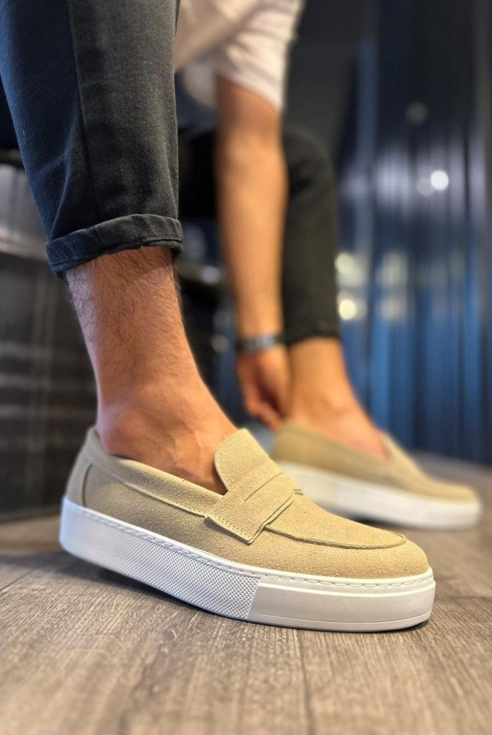 KN400 Erkek Günlük Bağcıksız Süet Klasik Ayakkabı CBT - Vizon KN400 Erkek Günlük Bağcıksız Süet Klasik Ayakkabı CBT - Vizon