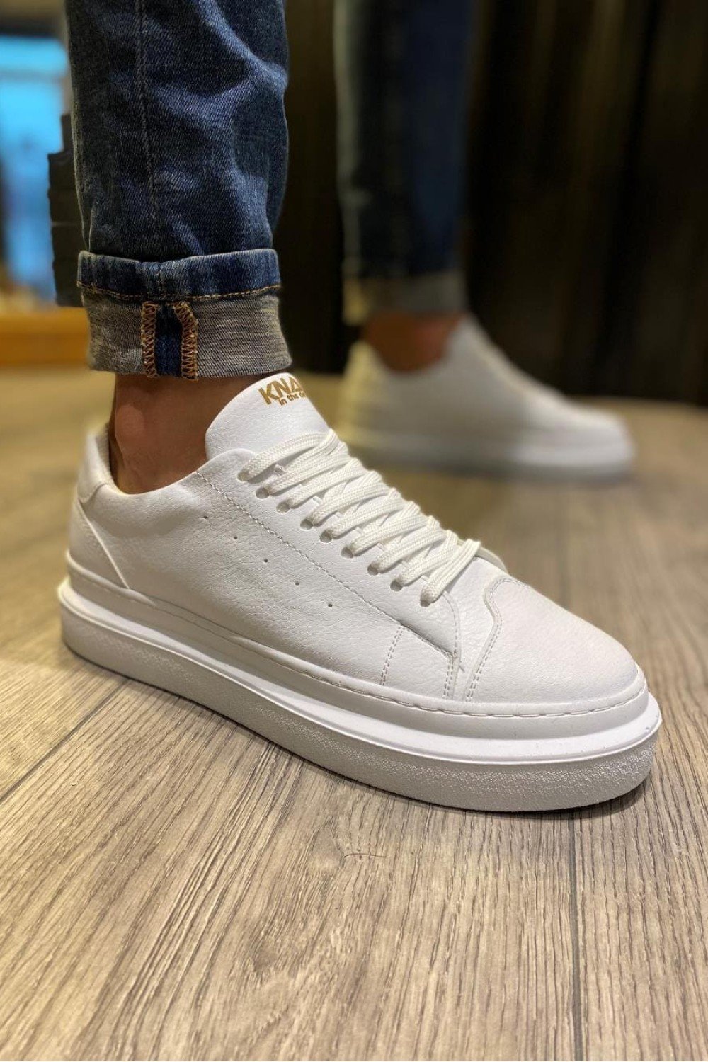 KN421 Erkek Günlük Bağcıklı Cilt Spor Sneaker Ayakkabı CBT - Beyaz Erkek Ayakkabı KN421 Erkek Günlük Bağcıklı Cilt Spor Sneaker Ayakkabı CBT - Beyaz – Knack Erkek Ayakkabı